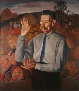 Portrait of the author Maxim Gorky (1868-1939), 1926. Artist: Grigoriev, Boris Dmitryevich (1886-1939)