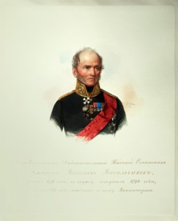 Portrait of Dmitri Vasilyevich Vasilchikov (1778-1859) (From the Album of the Imperial Horse Guards), 1846-1849. Artist: Hau (Gau), Vladimir Ivanovich (1816-1895)