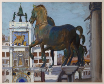 The Horses of San Marco, 1907. Artist: Kustodiev, Boris Michaylovich (1878-1927)