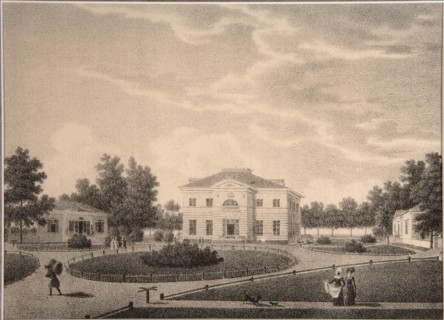 View of the House of Princess Natalya Petrovna Galitzine (1741-1837) in the Gorodnya Estate, 1820s. Artist: Lukin, Semyon Prokhorovich (active 1820s)