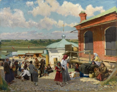 View of Plyos, 1918. Artist: Makovsky, Alexander Vladimirovich (1869-1924)
