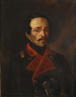 Portrait of the poet Mikhail Lermontov (1814-1841), 1854-1858. Artist: Polivanov, Nikolay Ivanovich (1814-1874)