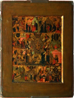 The Glorification of the Virgin (Akathist Hymn to the Most Holy Theotokos), Early 17th cen.. Artist: Russian icon