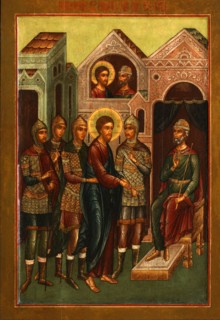 Christ before Pilate, Early 20th cen.. Artist: Russian icon