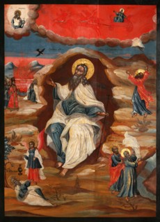 The Prophet Elijah in the Wilderness, Late 18th cent.. Artist: Russian icon