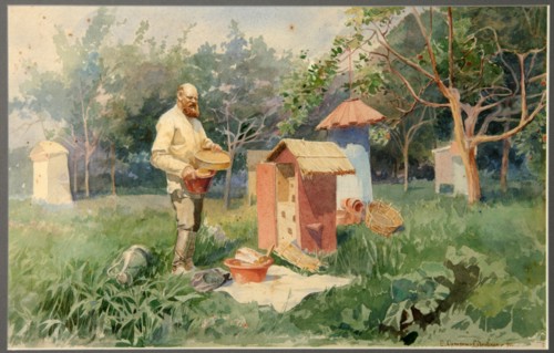 At the bee yard, 1890. Artist: Samokish-Sudkovskaya, Elena Petrovna (1863-1924)