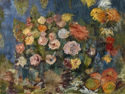 Still Life with Flowers and Fruit, 1907. Artist: Sapunov, Nikolai Nikolayevich (1880-1912)