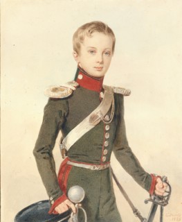Portrait of the Crown prince Alexander Nikolayevich (1818-1881), 1828. Artist: Sokolov, Pyotr Fyodorovich (1791-1848)
