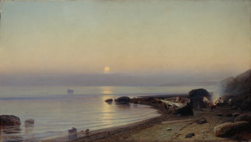 On the seashore, 1882. Artist: Sudkovsky, Rufim Gavrilovich (1850-1885)