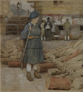 A Militia woman, 1920. Artist: Vakhrameyev, Alexander Ivanovich (1874-1926)