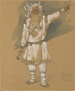 Grandfather Frost. Costume design for the opera Snow Maiden by N. Rimsky-Korsakov, 1885. Artist: Vasnetsov, Viktor Mikhaylovich (1848-1926)