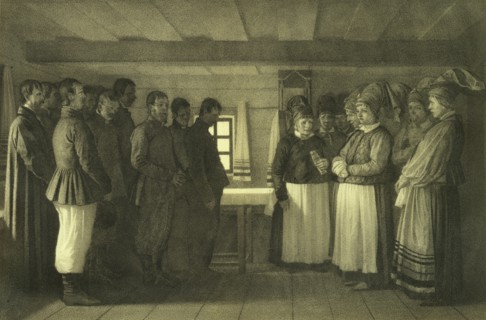 The Doukhobors praying, 1865. Artist: Vereshchagin, Vasili Vasilyevich (1842-1904)