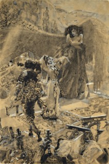 Tamara's Dance. Illustration to the poem The Demon by Mikhail Lermontov, 1890-1891. Artist: Vrubel, Mikhail Alexandrovich (1856-1910)