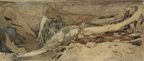 The Demon downcast, 1901. Artist: Vrubel, Mikhail Alexandrovich (1856-1910)