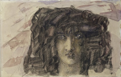 Demon's head. Illustration to the poem The Demon by Mikhail Lermontov, 1890-1891. Artist: Vrubel, Mikhail Alexandrovich (1856-1910)