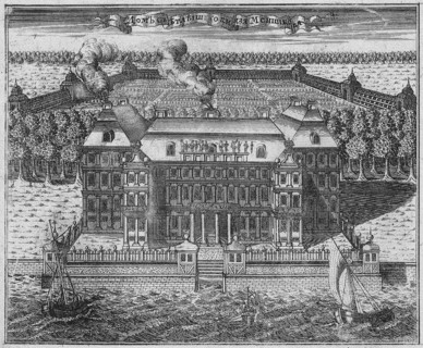 The Mansion of Prince Alexander Danilovich Menshikov, Generalissimo, Prince of the Holy Roman Empire and Duke, 1717. Artist: Zubov, Alexei Fyodorovich (1682-after 1750)