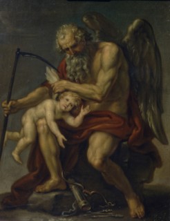 Saturn Cutting off Cupid?s Wings with a Scythe, 1802. Artist: Akimov, Ivan Akimovich (1754-1814)