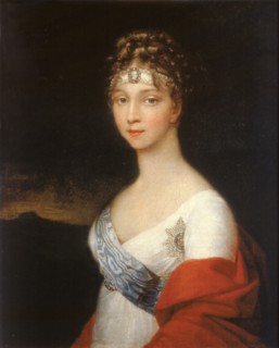 Portrait of Empress Elizabeth Alexeievna, Princess Louise of Baden (1779-1826), after 1806. Artist: Anonymous