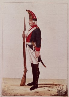 Grenadier of the First Marine Battalion, 1786. Artist: Anonymous