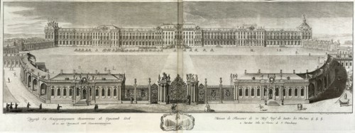 View of the Catherine Palace in Tsarskoye Selo, 1761. Artist: Artemyev, Prokofy Artemyevich (1733/36-1811)