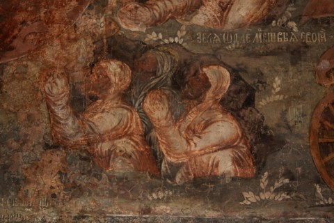Fresco in the Cathedral of Our Lady of the Sign, Novgorod, Early 18th cen.. Artist: Bakhmatov, Ivan Yakovlevich (active Early 18th cen.)