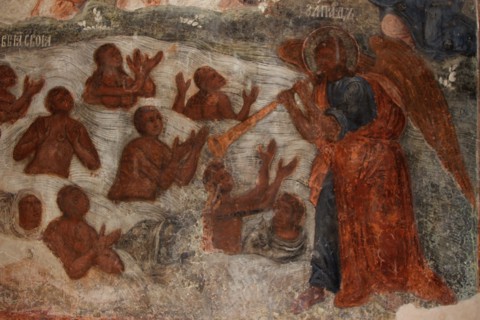Fresco in the Cathedral of Our Lady of the Sign, Novgorod, Early 18th cen.. Artist: Bakhmatov, Ivan Yakovlevich (active Early 18th cen.)