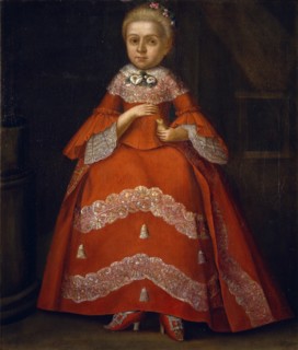 Portrait of Yekaterina Nikolayevna Tishinina as child, 1758. Artist: Berezin, Ivan Kozmich (1721-1784)