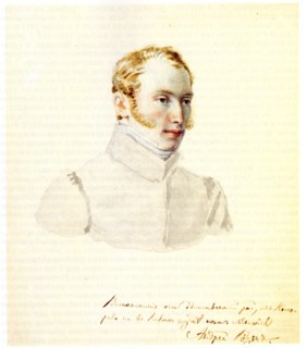 Portrait of Decembrist Baron Andrei von Rosen (1799-1884), 1832. Artist: Bestuzhev, Nikolai Alexandrovich (1791-1855)