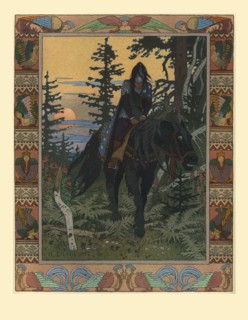 Illustration for the Fairy tale of Vasilisa the Beautiful and White Horseman, 1900. Artist: Bilibin, Ivan Yakovlevich (1876-1942)
