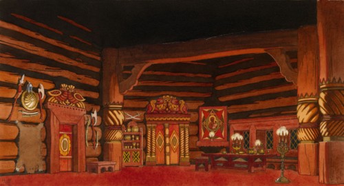 Stage design for the opera The Tsar's Bride by N. Rimsky-Korsakov, 1930. Artist: Bilibin, Ivan Yakovlevich (1876-1942)