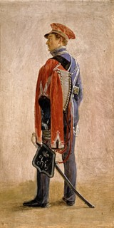 Portrait of P.M. Kunitsky, Hussar of the Hussars Regiment William, prince of Nassau, 1832. Artist: Chernetsov, Grigori Grigorievich (1802-1865)