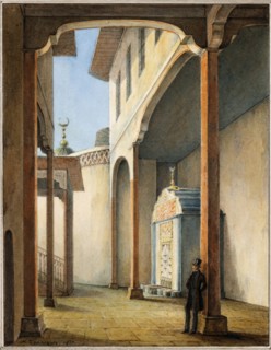 Poet Alexander Pushkin in the Palace of Bahçesaray, 1837. Artist: Chernetsov, Nikanor Grigoryevich (1805-1879)