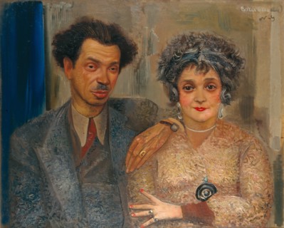 Portrait of the artist Nikiolai Remizov (1887-1975) with his wife, Between 1926 and 1933. Artist: Grigoriev, Boris Dmitryevich (1886-1939)