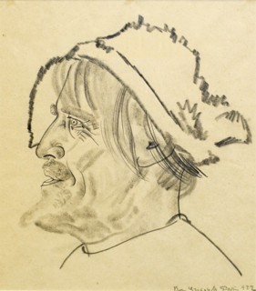 Konstantin Stanislavsky as Satin in the play The Lower Depths by M. Gorky, 1922. Artist: Grigoriev, Boris Dmitryevich (1886-1939)