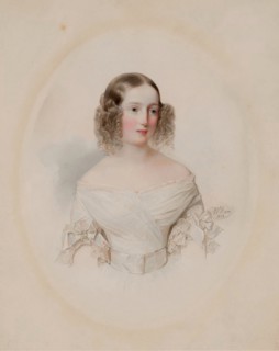 Portrait of Grand Duchess Olga Nikolaevna of Russia (1822-1892), Queen of Württemberg, 1838. Artist: Hau (Gau), Vladimir Ivanovich (1816-1895)
