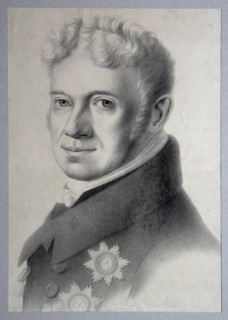 Portrait of Prince Grigory Alexandrovich Stroganov (1770-1857), 1820s. Artist: Hippius, Gustav Adolf (1792-1856)