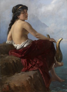 Sappho on the Lefkada's Cliff, 1889. Artist: Izmailov, Alexander (1869-?)