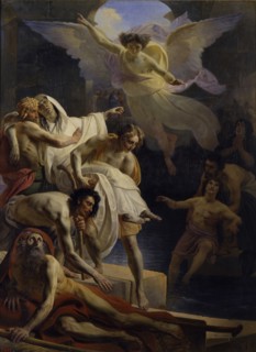 The healing at the Pool of Siloam, 1845. Artist: Kapkov, Yakov Fyodorovich (1816-1854)