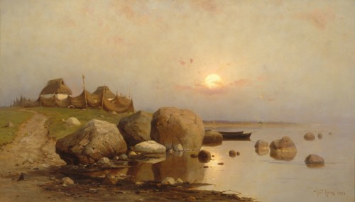 A fishing village, 1892. Artist: Klever, Juli Julievich (Julius), von (1850-1924)