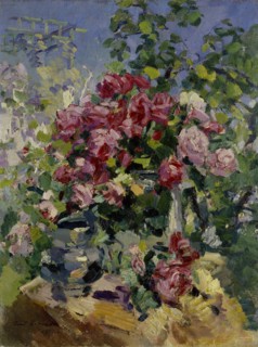 Roses, 1917. Artist: Korovin, Konstantin Alexeyevich (1861-1939)