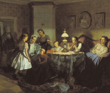 Grandmother's fairy tales, 1866. Artist: Krasnoselsky, Alexander Andreyevich (?-nach 1875)