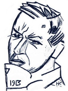 Portrait of the artist and author David Burliuk (1882-1967), 1913. Artist: Kulbin, Nikolai Ivanovich (1868-1917)