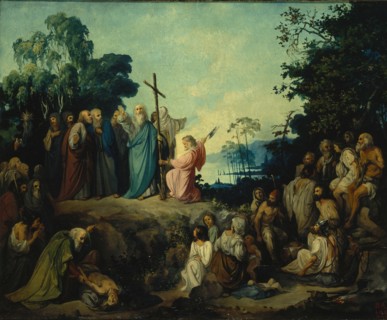 Saint Andrew the Apostle erects a cross on Kiev heights, 1848. Artist: Lomtev, Nikolai Petrovich (1816-1859)
