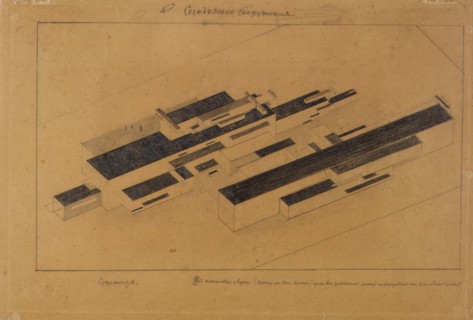 Modern buildings, 1923-1924. Artist: Malevich, Kasimir Severinovich (1878-1935)