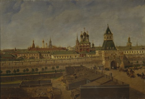 The Ilyinsky Gates in Moscow, Mid of the 19th cen.. Artist: Moiseyev, Pyotr Ivanovich (?-1865)