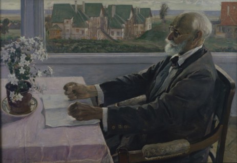 Portrait of the physiologist, psychologist, and physician Ivan P. Pavlov (1849-1936), 1935. Artist: Nesterov, Mikhail Vasilyevich (1862-1942)