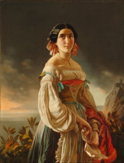 Portrait of Princess Lina Gagarina, 1847. Artist: Orlov, Pimen Nikitich (1812-1863)