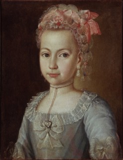 Portrait of Anna Lermontova, 1776. Artist: Ostrovsky, Grigory (active 1760-1780)