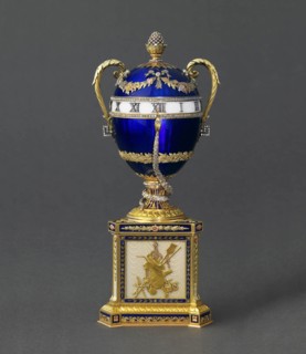 Blue Serpent Clock Egg, 1895. Artist: Pershin, Michail, (Fabergé manufacture) (19th century)