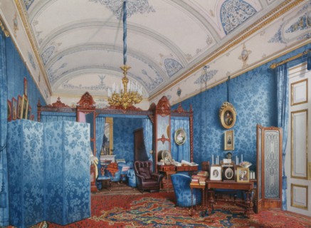 Interiors of the Winter Palace. The Dressing Room of Empress Maria Alexandrovna, 1857. Artist: Premazzi, Ludwig (Luigi) (1814-1891)